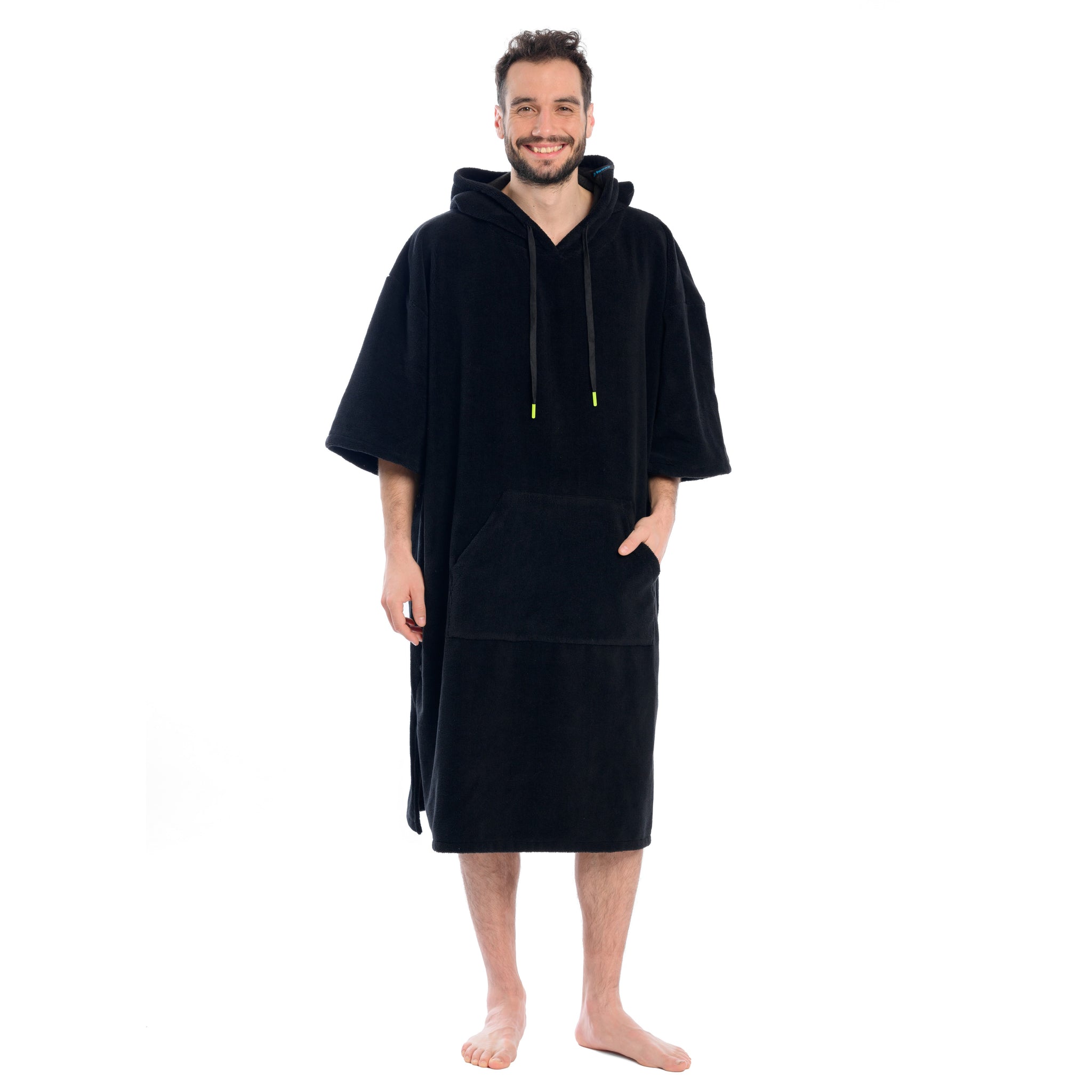 Surf Poncho Mono Black, 80 x 115 cm