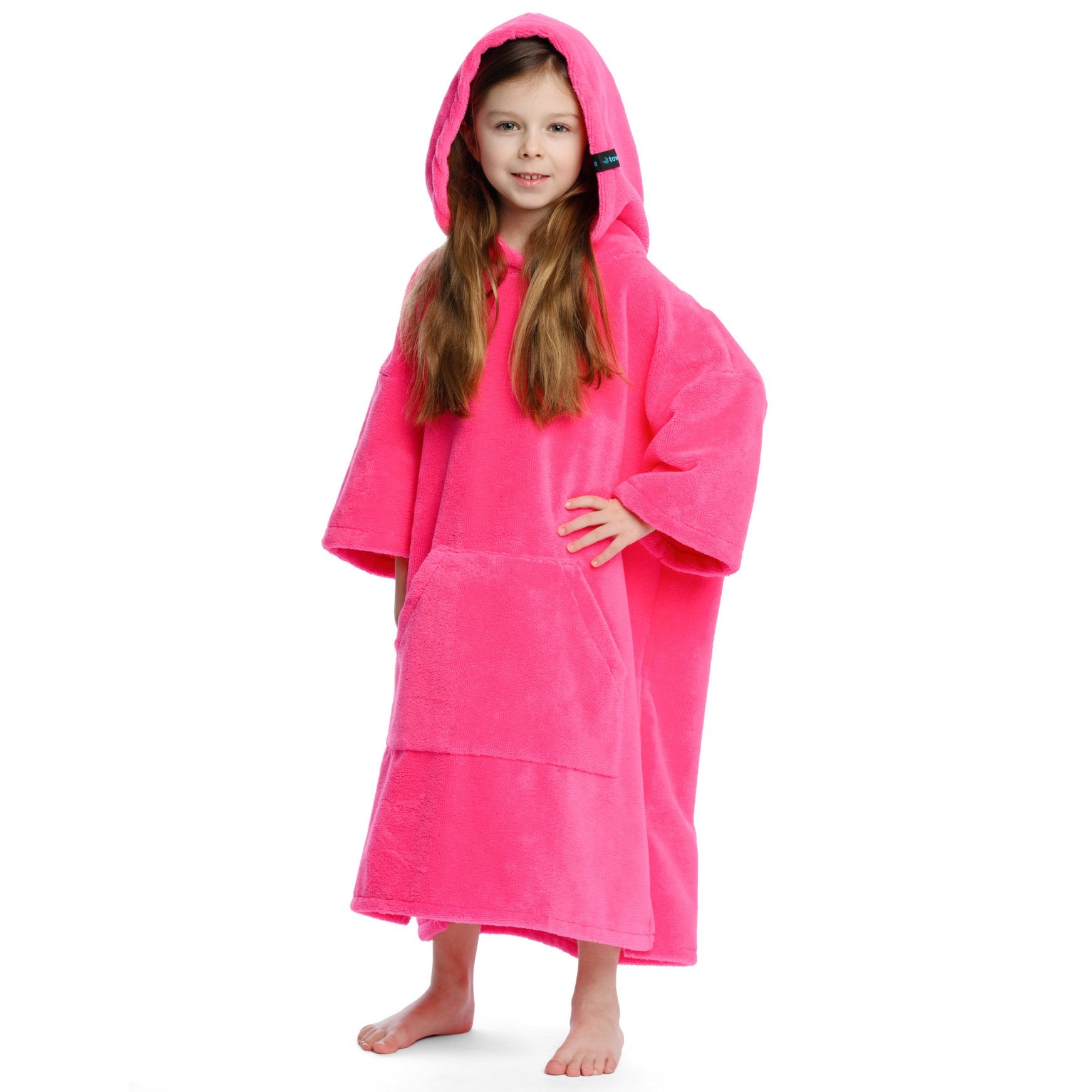 Surf Poncho Mono Pink, 70 x 100 cm