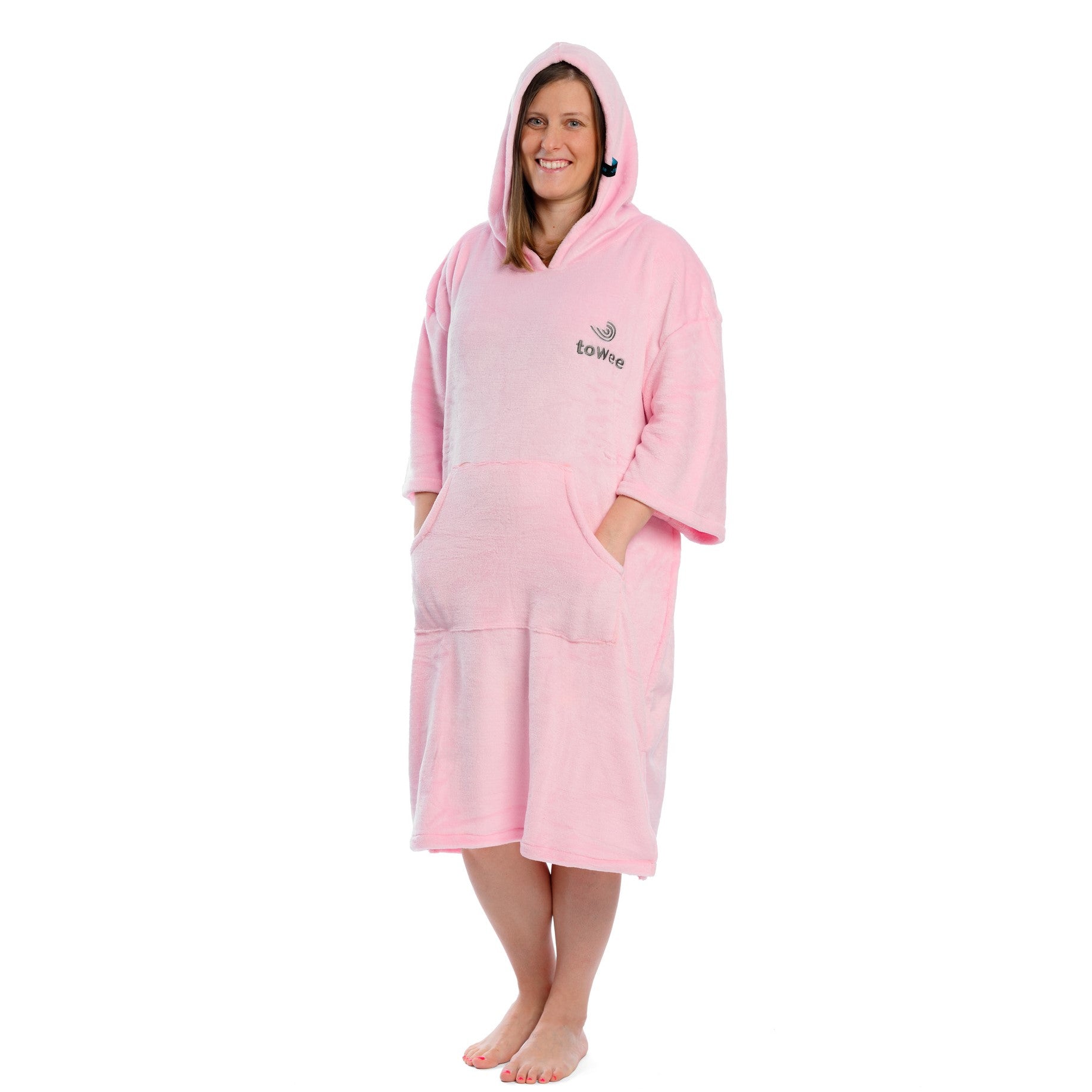 Flong poncho couverture chaude rose