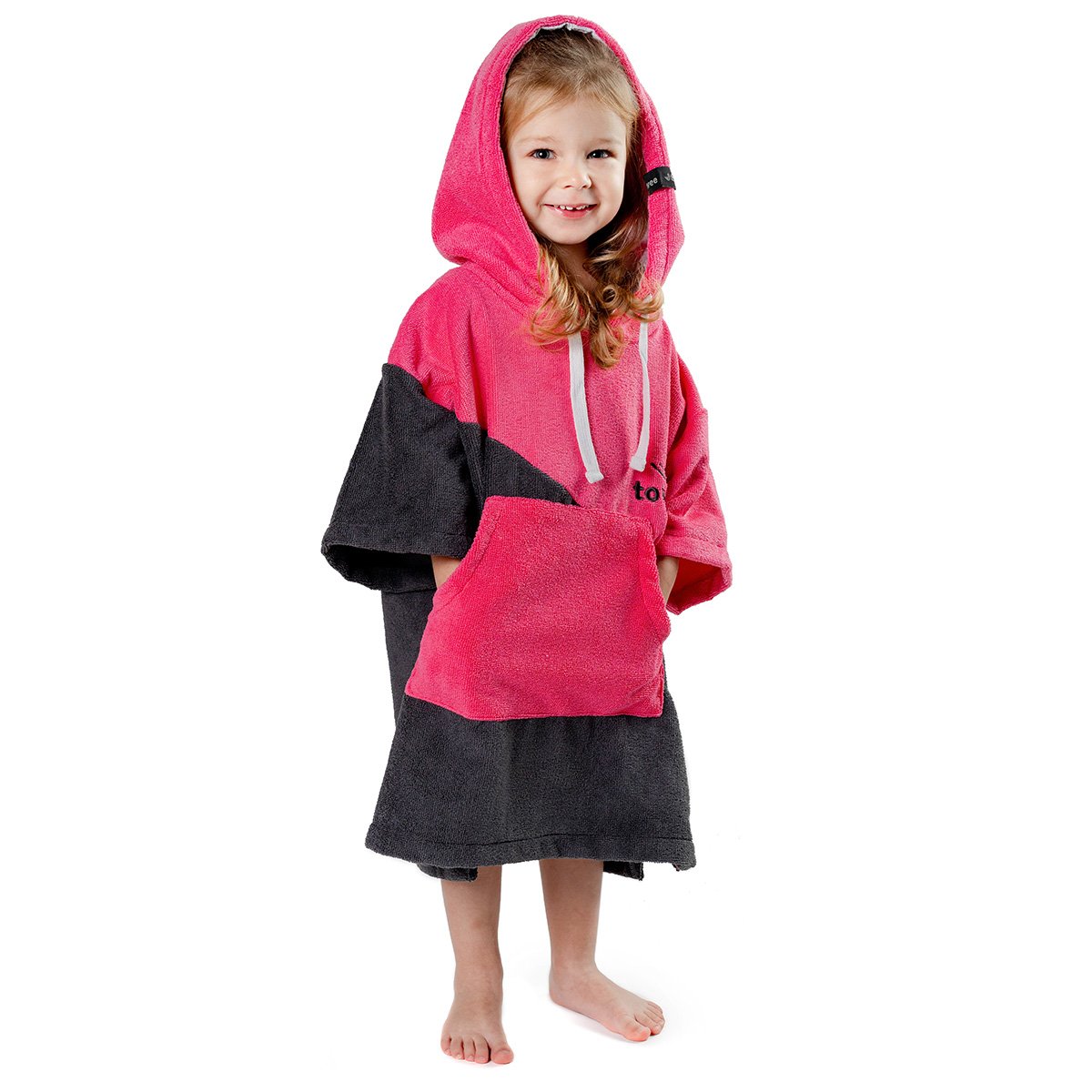 Bébé surf poncho double rose, 50 x 60 cm