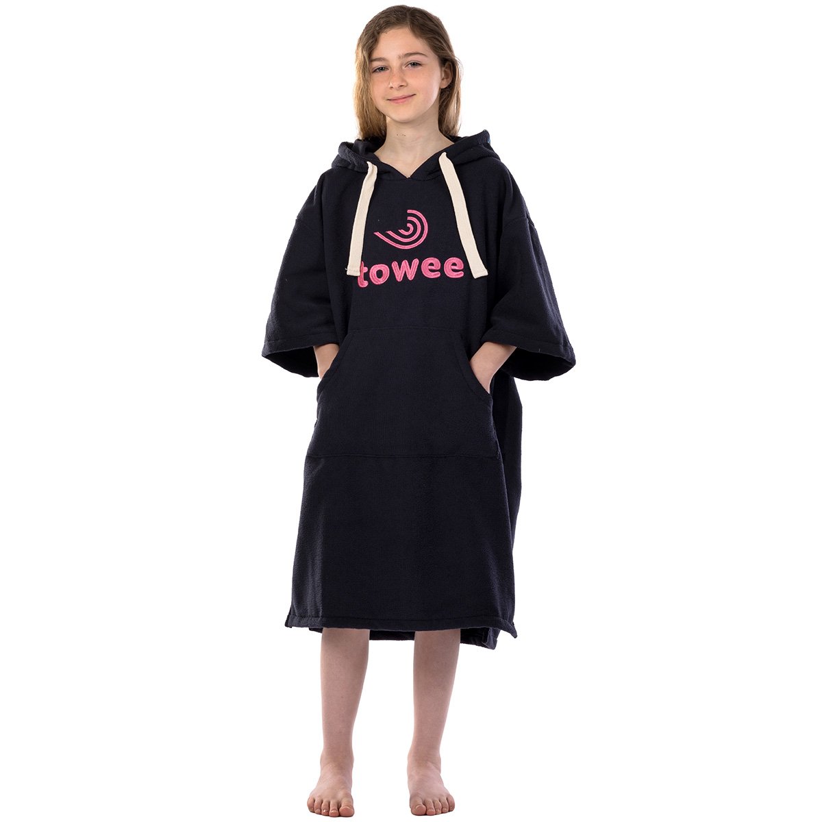 Teenaer Surf Poncho Towee Anthracit / Ruzova, 60 x 90 cm